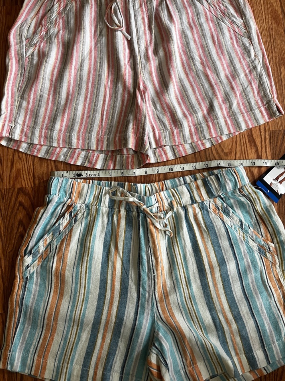 Briggs Multicolored Stripe Linen Blend Shorts Women's Size L – NWT – Lot of 2 - Picture 4 of 8